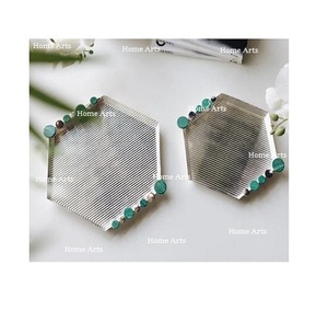 Juego de 2 bandejas de comida de diferentes tamaños Bandeja para servir postres con forma hexagonal de calidad superior para uso doméstico en hoteles - Product Image 1