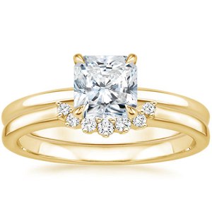 Ensemble de bagues de mariage en argent 925 Moissanite avec diamant en forme d'Asscher pour femmes avec pierres rondes accentuées bijoux de bague de fiançailles de luxe - Product Image 4