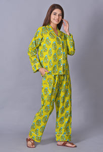 Conjunto de Pijama de Algodón Casual de Verano con Estampado Floral, Corte Ajustado, para Mujer, Ropa de Dormir, Diseño Indio para Fiesta Nupcial - Product Image 2