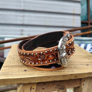 Cinturón Vaquero de Cuero Vacuno Occidental Hecho a Mano con Cuentas del Suroeste, Cinturón de Rodeo Vintage de Aleación Ecológica al Mejor Precio - Product Image 6
