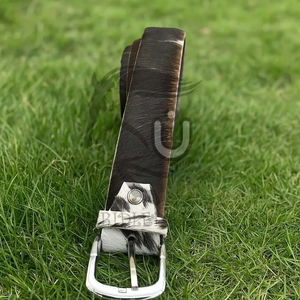 Ceinture en cuir de vache à poils naturels, boucle en alliage, fabrication artisanale |   Ceinture à imprimé animal de qualité supérieure, durable et écologique - Product Image 6