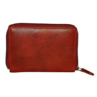 Dompet Wanita Kulit Asli & PU Berkualitas Tinggi dengan RFID Blocking, Ukuran Pendek, Penutup Ritsleting, Lapisan Poliester
