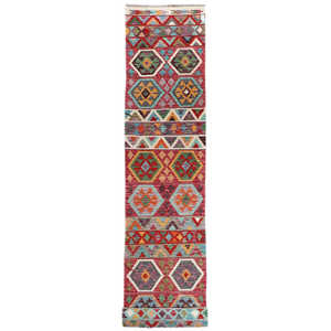 Tapis de couloir Maimana Afghanistan Kilim 494 x 82 cm - Product Image 1