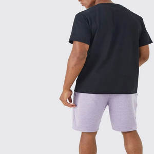Short de jogging en coton pour hommes, décontracté, polaire, poches zippées, entraînement athlétique, gym, super septembre, teint en tissu uni - Product Image 3