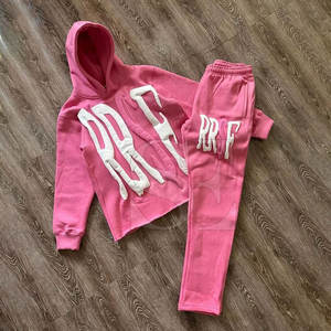 Chándal de algodón 100% de gran tamaño con estampado de farol, Sudadera con capucha, conjunto de dos piezas, entrenamiento de gimnasio de alta calidad, forro polar de invierno - Product Image 4