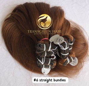 <b>Top</b> Best Quality 22'' #6Color Straight Wholesale's Bundle's Raw Indian Temple Direct From India Machine Double Weft Human Hair's - Product Image 4
