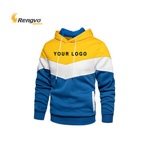 Sweat-shirt à capuche en Patchwork, polaire ample, Streetwear chaud pour homme, mode automne hiver, vêtements d'extérieur - Product Image 3