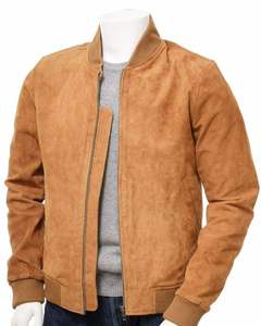 Best Selling <b>Men's</b> Leather <b>Jacket</b> High Quality Long Sleeves with Zipper Closure Stylish Letter Pattern Winter High Street Style - Product Image 1