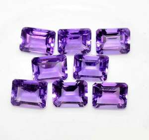 Améthyste naturelle rectangle taillé en vrac 7x5mm améthyste non traitée lot de gros pour bijoux bague sertissage en vrac - Product Image 1
