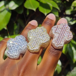 Vidhi Jewellery <b>18K</b> Hiphop Jewelry <b>Rings</b> for <b>Men</b> Custom Moissanite Iced Out Vvs <b>Ring</b> Iced Out Vvs Baguette Moissanite <b>Ring</b> - Product Image 3