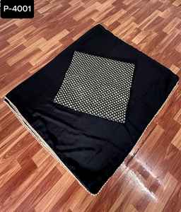 Belle Georgette Bleu Georgette Plain Party Wear Saree Avec Georgette Blouse Pour Party Wear Vêtements ethniques et Saree en soie - Product Image 6