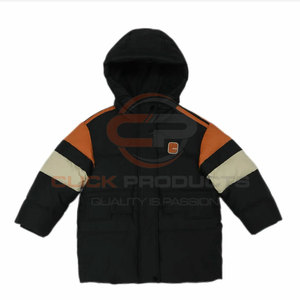 เสื้อกันหนาวขนเป็ดสีขาวสำหรับเด็กผู้หญิงเสื้อฮู้ดซิปลายพื้น - Product Image 5