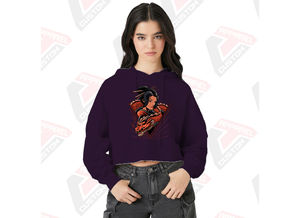 เสื้อฮู้ดเอวลอยมีสไตล์และอบอุ่นของผู้หญิงผ้าฝ้าย100% สำหรับฤดูหนาวพิมพ์ลายดิจิตอลย้อมสีเรียบๆ - Product Image 5