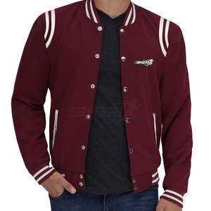 Mejor venta de ropa de moda de lona con cuello levantado logotipo frontal a prueba de viento Letterman chaqueta nuevo estilo para hombres - Product Image 3