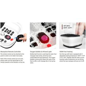 Spa de pies plegable eléctrico con bañera de remojo de pies de calor para uso doméstico, masajeador de spa de pies de pedicura - Product Image 5