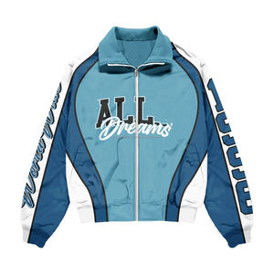 Ensemble de survêtement personnalisé pour homme : veste coupe-vent et short en polyester et nylon, imperméable et réfléchissant, avec fermeture éclair - Product Image 5