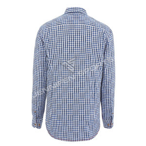 Qualité supérieure Trachten hommes chemise tissu à carreaux 100% coton manches longues boutons fermeture col rond à l'intérieur tissé cou étiquette - Product Image 2