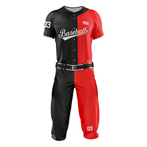 Camiseta de béisbol de poliéster 100% a rayas personalizada, ropa de béisbol y softball profesional, ropa deportiva con botones completos, uniforme en blanco - Product Image 1