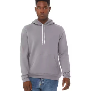 เสื้อฮู้ดดี้ผู้ชายผ้าฝ้ายเฟรนช์เทอร์รี่ 100% หนานุ่ม ทรงโอเวอร์ไซส์ ไหล่ตก สไตล์สตรีทแวร์ แบบเรียบไม่มีลาย สำหรับผู้ชาย - Product Image 4