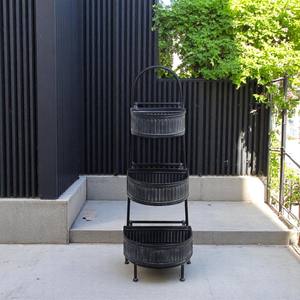 Elegante estante de maceta de 3 niveles de Metal galvanizado elegante y resistente para plantas de interior jardín maceta decorativa de ahorro de espacio de la India - Product Image 1