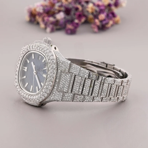 Moissanite Diamond Iced Out Montre pour rappeur Bijoux de luxe disponibles à un prix abordable Montre à mouvement automatique pour hommes - Product Image 3