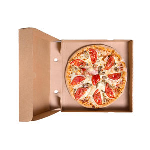 Cajas de pizza de cartón corrugado Kraft resistentes de 10 \ "x 10 \" x 1,75 \ "a la venta para suministros de pasteles Impresión en relieve elegante - Product Image 3