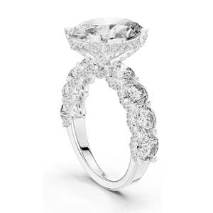 Anillo con Diamante de Laboratorio de Corte Ovalado de 3.034 CT con Piedras Laterales para Mujer, Claridad VVS-VS EF, Oro de 18KT, 14KT, 10KT y Plata 925, Color Rosa - Product Image 5