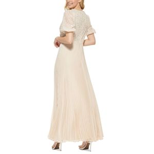 Abito da ballo plissettato in chiffon marrone impreziosito con paillettes, stile party, vita impero, per donna DKNY, taglie XL e 6 - Product Image 2