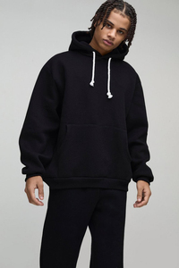 ชุดวอร์มไซส์ใหญ่พิเศษสำหรับผู้ชายกางเกงผ้าฝ้าย100% มีฮู้ดแบบสวมหัวมีฮู้ดชุดวอร์มลำลองสำหรับฤดูหนาว - Product Image 6