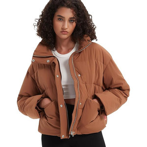 Veste bouffante en nylon de haute qualité pour femmes Design noir respirant et à la mode avec fermeture à glissière pour l'hiver - Product Image 1