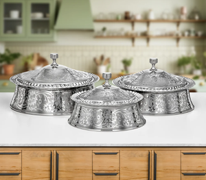 Olla de Acero Inoxidable Moderna Hecha a Mano con Tapa, Ecológica, para Servir en la Mesa de Cocina, Ideal para Fiestas - Product Image 5