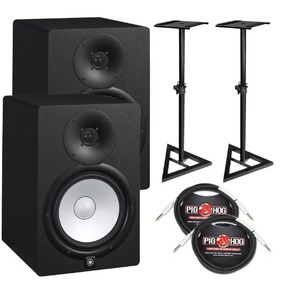 Paquete de monitor de estudio alimentado HS8 original con dos monitores, soportes y cables - Product Image 1