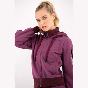 Chaqueta con capucha de lana personalizada para mujer, cremallera, venta al por mayor, ropa deportiva, Sudadera con capucha, ropa informal de alta calidad para mujer, chaqueta de tendencia OEM/ODM - Product Image 6