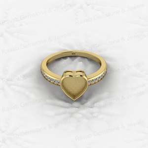 925แท้คุณภาพสูงหัวใจสีเงิน8มม. พร้อมตัวยึด CZ แบบกึ่งเปล่าการตั้งค่าสำหรับการขอแต่งงานแหวนนมแม่เครื่องประดับผู้หญิง - Product Image 1