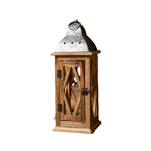 Lanterne à bougie en métal et bois, finition brune, pour la décoration de la maison et des tables de mariage, lanternes à bougie suspendues, best-seller - Product Image 1