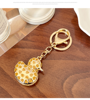 Pas cher Bling canard porte-clés mignon canard strass cristal sac à main charme jaune mignon canard étincelle Bling cristal porte-clés