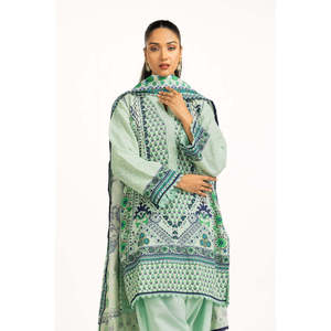 Traje de Verano de 3 Piezas en Viscosa Khaddar Estampada IUSTKSD-1387 - Product Image 2