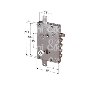 Serrure pour portes blindées Modèle 295908 Dotée d'un système de verrouillage à triple engrenage avec 2 verrous à pêne réversible et panneau de commande à cylindre. - Product Image 1