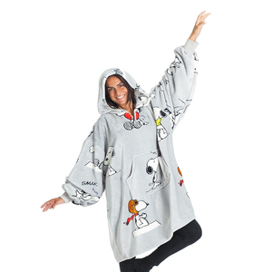 Sudadera con capucha de franela Sherpa súper larga para hombre OEM con mangas Manta de invierno con estampado XS Similar a los pantalones de chándal - Product Image 1