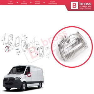 BSP1245-1 Left Side <b>Door</b> Wing <b>Mirror</b> White Clear Indicator Lamp Lens for Sprinter MK3 907 910 2018-On 9109064700 - Product Image 5