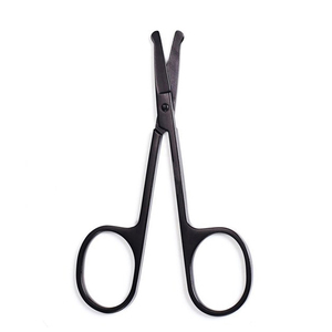 Cómodas cuchillas rectas de acero inoxidable de forma redonda, tijeras faciales, mango cómodo, tijera de aseo de acero inoxidable - Product Image 4