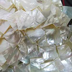 Feuilles de vadrouille en nacre naturelle de 40mm, forme carrée, ébauches de style croisé - Product Image 5