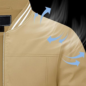 Unisex Woolen Hooded Bomber <b>Jacket</b> Lightweight Breathable Zip-Up Waterproof Windbreaker Eco-Friendly Casual Winter Pockets Front - Product Image 2