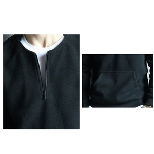 Custom Logo Sweatshirt Men's Crew Neck Velvet Thickened Fleece New Trendy Long Sleeve 14 Quarter <b>Zip</b> Pullover <b>Shirt</b> - Product Image 6