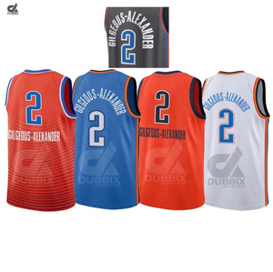 Maillot de l'équipe nationale de la NBA de qualité supérieure Shai Gilgeous Alexander, personnalisable, uniforme à manches courtes, prêt à être expédié - Product Image 1