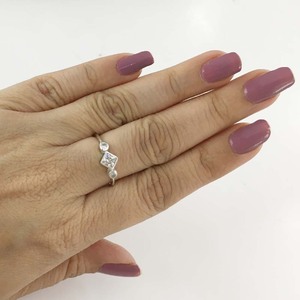 925 Sterling Silver High Quality Fashion Ring White Cubic Zircon Cut Square for Women for <b>Weddings</b> - Product Image 4