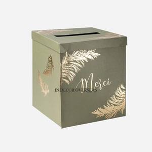 Caja de regalo de regalos de boda de aspecto elegante hecha de Metal resistente pulido brillante plateado de diseñador Floral del fabricante indio - Product Image 4