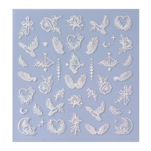 GLOSSYBLOSSOM Botanic Bliss 2D Nail Art Decal autoadhesivo Floret decoración Deco pegatinas blanco brillante 69026 para uñas - Product Image 1
