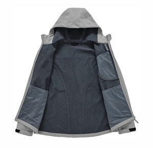 Chaquetas tácticas de concha suave de invierno para hombre, capucha impermeable, ropa de trabajo con múltiples bolsillos para caza al aire libre, motociclismo, cremallera, senderismo - Product Image 5