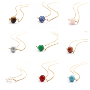 สร้อยคอเงินแท้ 925 ประดับด้วยพลอยตาเสือทรงกลม - สร้อยคอทำมือ ขายส่งเครื่องประดับ - Product Image 2